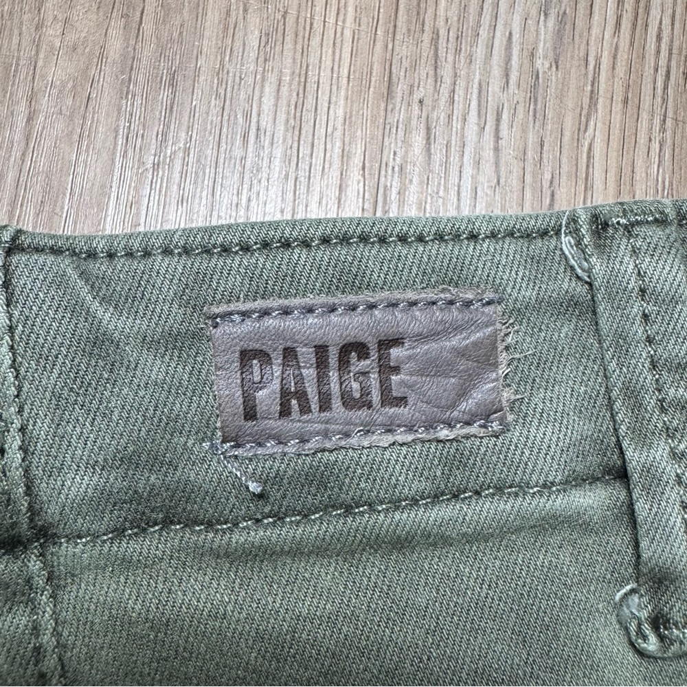 PAIGE Christy Shorts Women’s Size 28 Olive Green Elastic Back Drawstring Cuffed - Picture 5 of 12